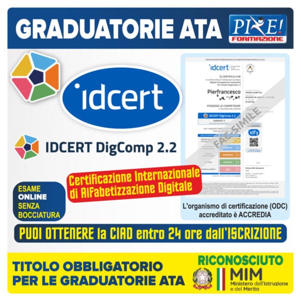 IDCERT DigComp 2.2 – CIAD con Bollino Accredia