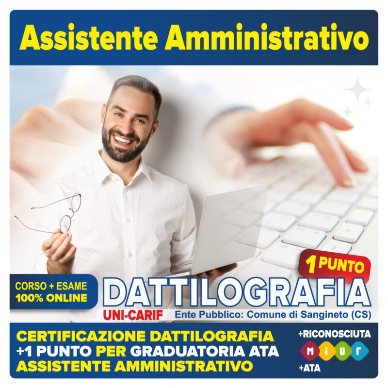 DATTILOGRAFIA certificazione informatica per assistente amministrativo
