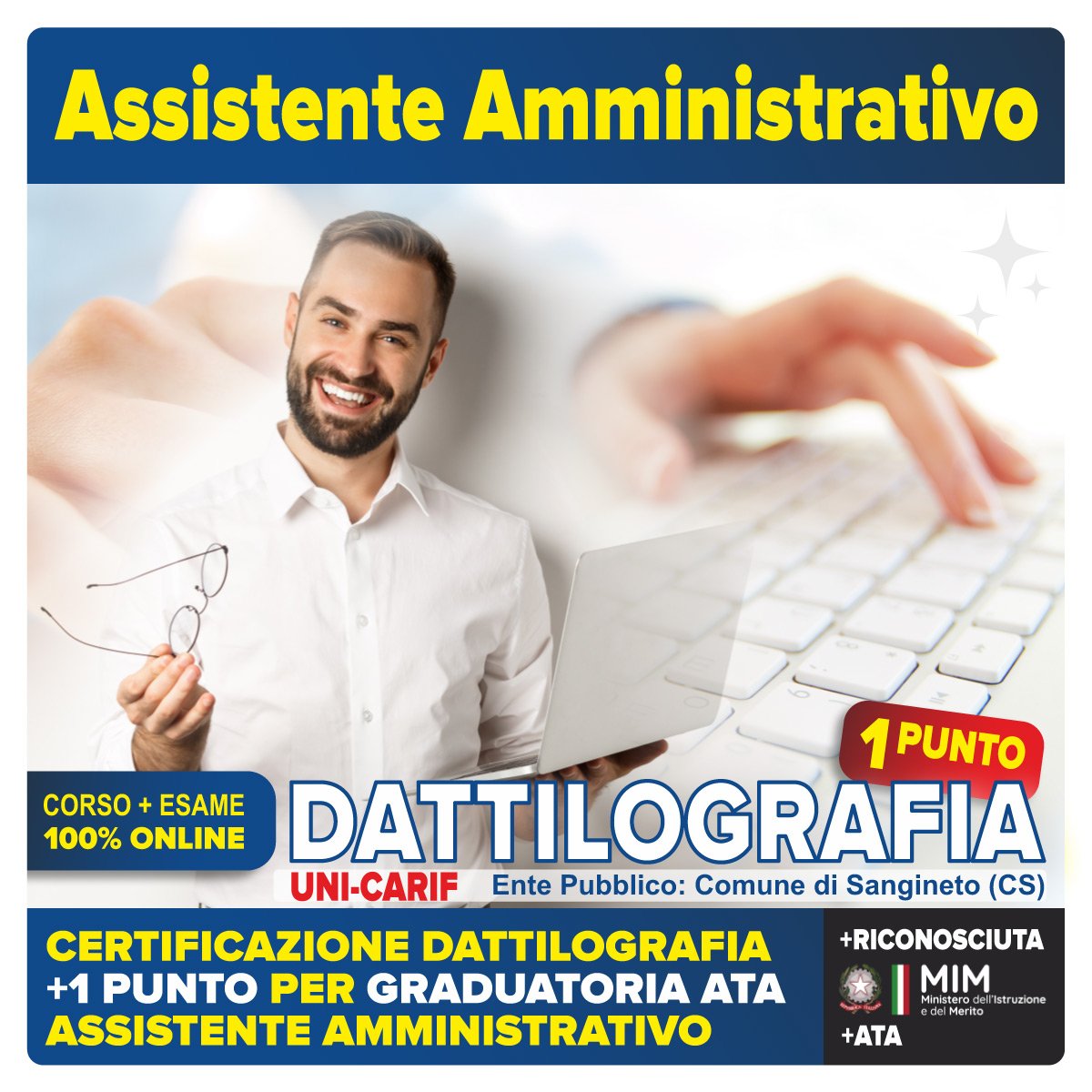 DATTILOGRAFIA certificazione ATA ASSISTENTE AMMINISTRATIVO