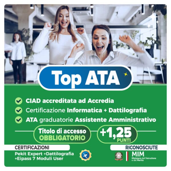 Top ATA con CIAD, EIPASS e Dattilografia per +1,25 Punti nelle Graduatorie ATA