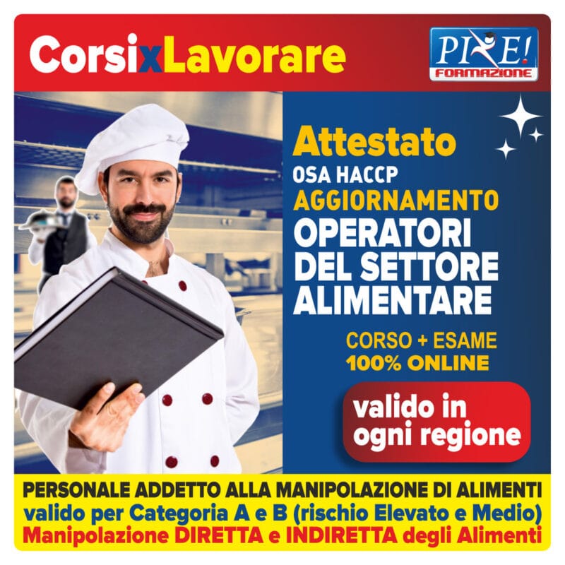 corso HACCP online aggiornamento - Operatori del settore Alimentare