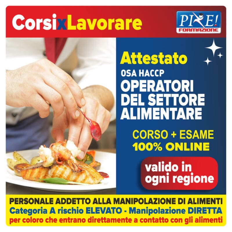 corso HACCP online Manipolazione degli Alimenti - Operatori del settore Alimentare