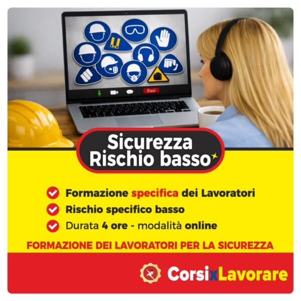 Corso sicurezza rischio basso online con attestato